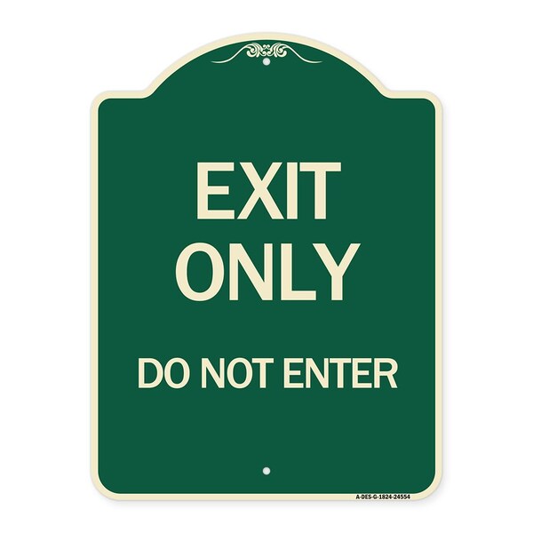 Signmission Exit Only Do Not Enter Heavy-Gauge Aluminum Architectural Sign, 24" H, G-1824-24554 A-DES-G-1824-24554 - main